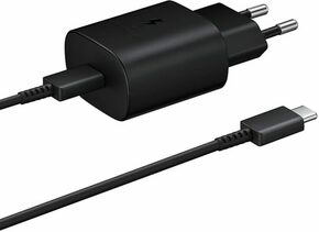 BRZI punjač Samsung TA800 25W Fast Charge / USB-C crni odvojivi kabel S21 serija