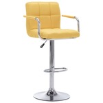 vidaXL Barska stolica od tkanine žuta