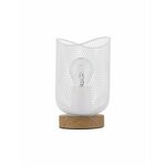NOVA LUCE 9555800 | Lyron Nova Luce stolna svjetiljka 17cm sa prekidačem na kablu 1x E27 bijelo mat, bezbojno