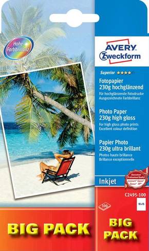Avery-Zweckform Superior Photo Paper Inkjet C2495-100 foto papir 10 x 15 cm 230 g/m² 100 list visoki sjaj