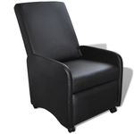 vidaXL Crna sklopiva fotelja od umjetne kože