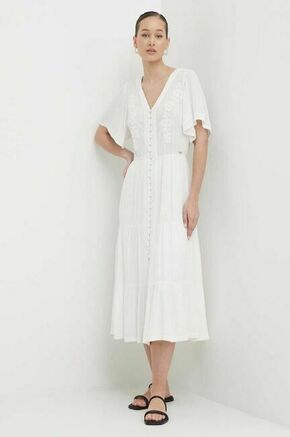 Superdry Košulja haljina vuneno bijela