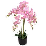 vidaXL Umjetna Orhideja s Posudom od 75 cm ružičasta