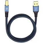 USB 2.0 priključni kabel [1x muški konektor USB 2.0 tipa a - 1x muški konektor USB 2.0 tipa b] 7.50 m plava boja pozlaćeni kontakti Oehlbach USB Plus B
