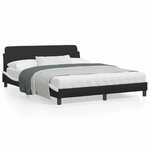 vidaXL Okvir kreveta s uzglavljem crno-bijeli 160x200 cm umjetna koža