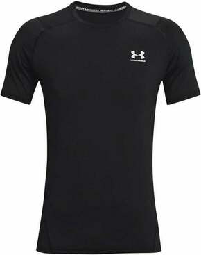 Under Armour Men's HeatGear Armour Fitted Short Sleeve Black/White M Majica za trčanje s kratkim rukavom