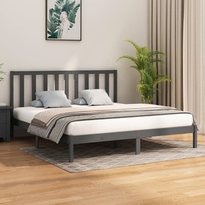 Okvir za krevet od masivnog drva sivi 180x200 cm 6FT Super King