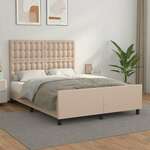 Okvir za krevet s uzglavljem cappuccino 140x200 cm umjetna koža