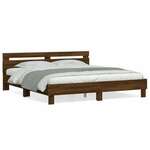 vidaXL Okvir za krevet s uzglavljem smeđa boja hrasta 180x200cm drveni