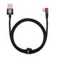 Baseus Elbow 1m 100W USB na USB-C kutni kabel (crno-crveni)