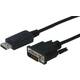 Digitus DisplayPort / DVI adapterski kabel DisplayPort utikač, DVI-D 24+1-polni utikač 3.00 m crna AK-340301-030-S mogućnost vijčanog spajanja DisplayPort kabel