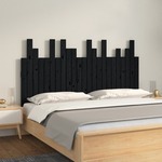 vidaXL Uzglavlje za krevet Crno 146,5x3x80 cm od masivne borovine