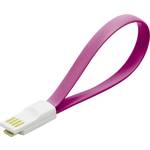 LogiLink USB kabel USB 2.0 USB-A utikač, USB-Micro-B utikač 22.00 cm ružičasta magnet na krajevima kabela