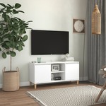 vidaXL TV ormarić s nogama od masivnog drva bijeli 103,5 x 35 x 50 cm