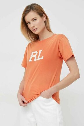 Pamučna majica Polo Ralph Lauren boja: narančasta - narančasta. Lagana majica kratkih rukava iz kolekcije Polo Ralph Lauren. Model izrađen od tanke