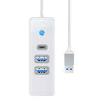 Orico Hub adapter USB na 2x USB 3.0 + USB-C, 5 Gbps, 0,15 m (bijeli)