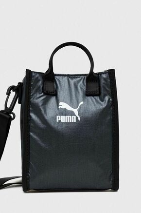 Torba Puma boja: siva - siva. Mala torba iz kolekcije Puma. na kopčanje model izrađen od kombinacije tekstilnog materijala i ekološke kože.
