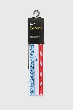 Set sportskih traka Nike (3-pack) boja: bijela - bijela. Traka iz kolekcije Nike. Model izrađen od pletenine s uzorkom.