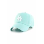 Pamučna kapa sa šiltom 47brand MLB Los Angeles Dodgers boja: tirkizna, s aplikacijom - tirkizna. Kapa sa šiltom u stilu baseball iz kolekcije 47brand. Model izrađen od tkanine s aplikacijom.