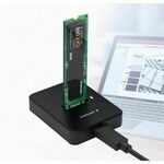 Gembird Desktop USB Type-C M.2 SATA NVME SSD drive docking station, black, GEM-DD-U3M2