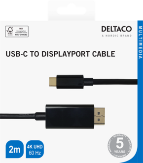 DELTACO USB-C - DisplayPort cable