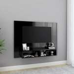 Zidni TV ormarić visoki sjaj crni 120 x 23 5 x 90 cm od iverice