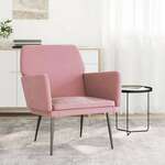 Fotelja ružičasta 62 x 79 x 79 cm baršunasta