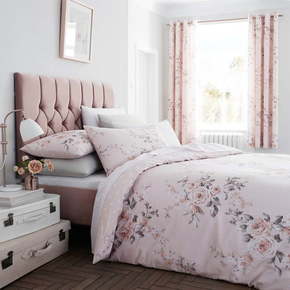 Ružičasta posteljina s cvjetnim motivom Catherine Lansfield Canterbury Rose