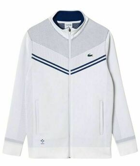 Muška sportski pulover Lacoste Tennis x Daniil Medvedev After Match Jacket - white/navy blue