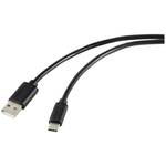 Renkforce USB kabel USB 2.0 USB-C® utikač, USB-A utikač 1.80 m crna sveukupno zaštićen RF-5720398