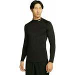 Nike Dri-Fit Fitness Mock-Neck Long-Sleeve Mens Top Black/White S Majica za fitnes