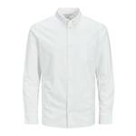 Košulja Premium by Jack&amp;Jones za muškarce, boja: bijela - bijela. Košulja iz kolekcije Premium by Jack&amp;Jones. Model izrađen od tanke, lagano elastične tkanine. Ima mekani button-down ovratnik.