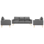 vidaXL 3-dijelni set sofa od tkanine svjetlosivi
