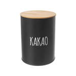 Black Tin Jar za kakao s bambusovim poklopcem, volumen 1.3 l