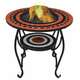 Mozaični stolić s ognjištem boja cigle i bijeli 68 cm keramički