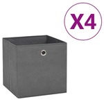 vidaXL Kutije za pohranu od netkane tkanine 4 kom 28x28x28 cm sive