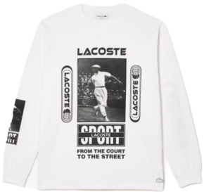 Muška majica Lacoste Loose Fit René Lacoste Print T-Shirt - white/black
