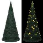 vidaXL Prigodno umjetno božićno drvce s LED svjetlima zeleno 210 cm