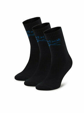 Set od 3 para unisex visokih čarapa Reebok R0258-SS24 (3-pack) Crna