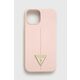 Guess GUHCP13SSLTGP Apple iPhone 13 mini pink hardcase Silicone Triangle