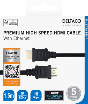 DELTACO Premium High Speed HDMI cable