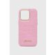 Etui za telefon Guess iPhone 14 Pro 6,1'' boja: ružičasta - roza. Etui za telefon iz kolekcije Guess. Model izrađen od imitacije kože.