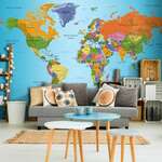 Samoljepljiva foto tapeta - World Map: Colourful Geography 294x210