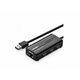 UGREEN 20264 USB-A / 3xUSB-A 2.0, RJ45 10/100 Mbps network adapter black