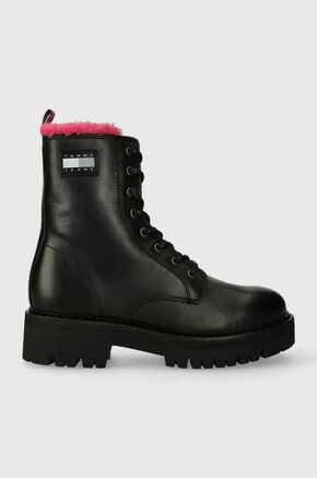 Čizme Tommy Jeans Tjw W Urban Boot Smooth Ltr Wl EN0EN02402 Black BDS