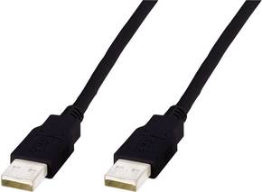 Digitus USB 2.0 priključni kabel [1x muški konektor USB 2.0 tipa a - 1x muški konektor USB 2.0 tipa a] 3.00 m crna USB 2.0 priključni kabel [1x USB 2.0 utikač A - 1x USB 2.0 utikač A] 3 m Digitus crni