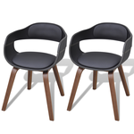vidaXL 2 Blagovaonske stolice od savijenog drva s presvlakom vještačke kože