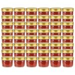 Staklenke za džem sa zlatnim poklopcima 48 kom 110 ml