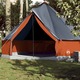 vidaXL Obiteljski šator tipi 10 osoba sivo-narančasti vodootporni