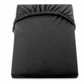 Černé elastické bavlněné prostěradlo DecoKing Amber Collection
